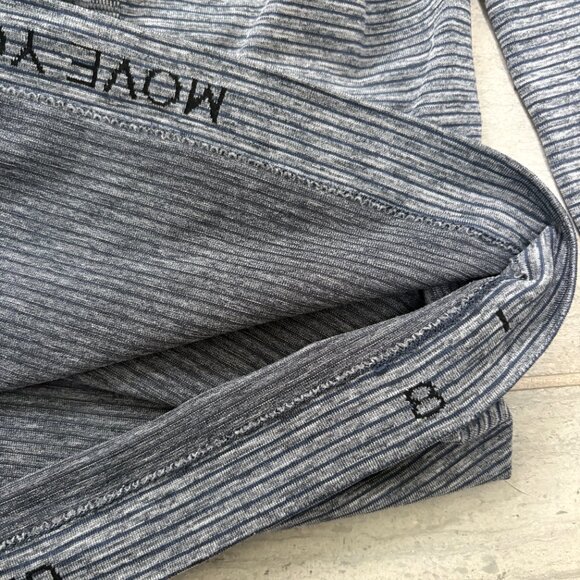 Lululemon Striped Swiftly Tech 2.0 Long Sleeve Shirt Gray Blue Size 8 - Picture 2 of 8
